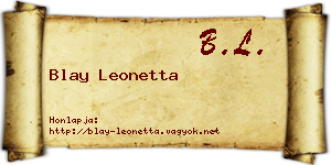 Blay Leonetta névjegykártya